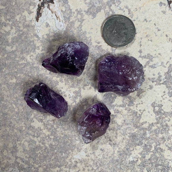 Genuine Rough Raw Amethyst Crystal Set - Picture 2 of 6